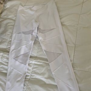 BRAND NEW White Leggings with Mesh Cutouts